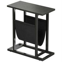 BEISTELLTISCH aus Spanplatte & Stahl Schwarz - Schwarz, Holzwerkstoff (49/19/55cm) - HOMCOM