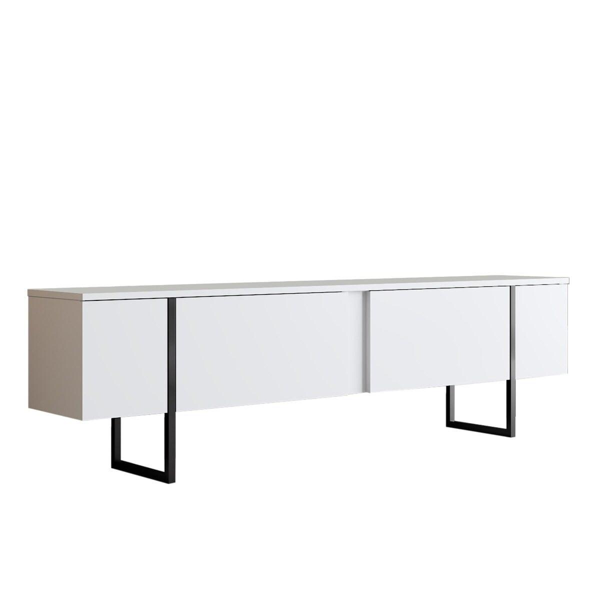 TV-MÖBEL luxe weiss - Weiß, Holzwerkstoff (180/50/30cm) - Calicosy