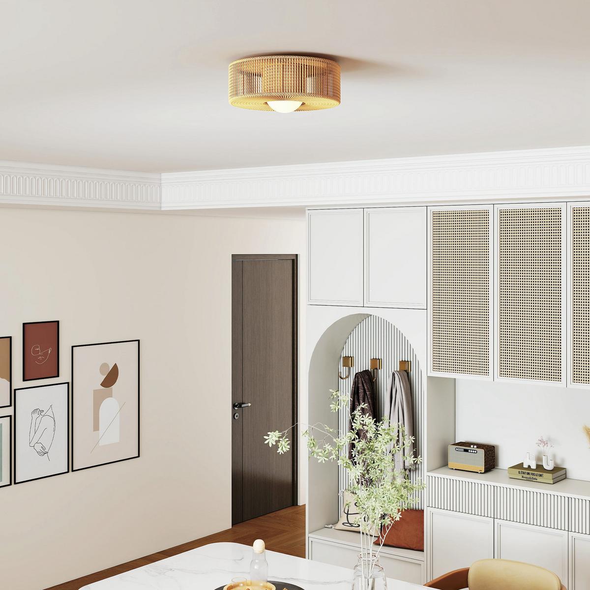 DECKENLAMPE Metall Kunststoff Mehrfarbig - Beige, Metall (30/30/16cm) - HOMCOM