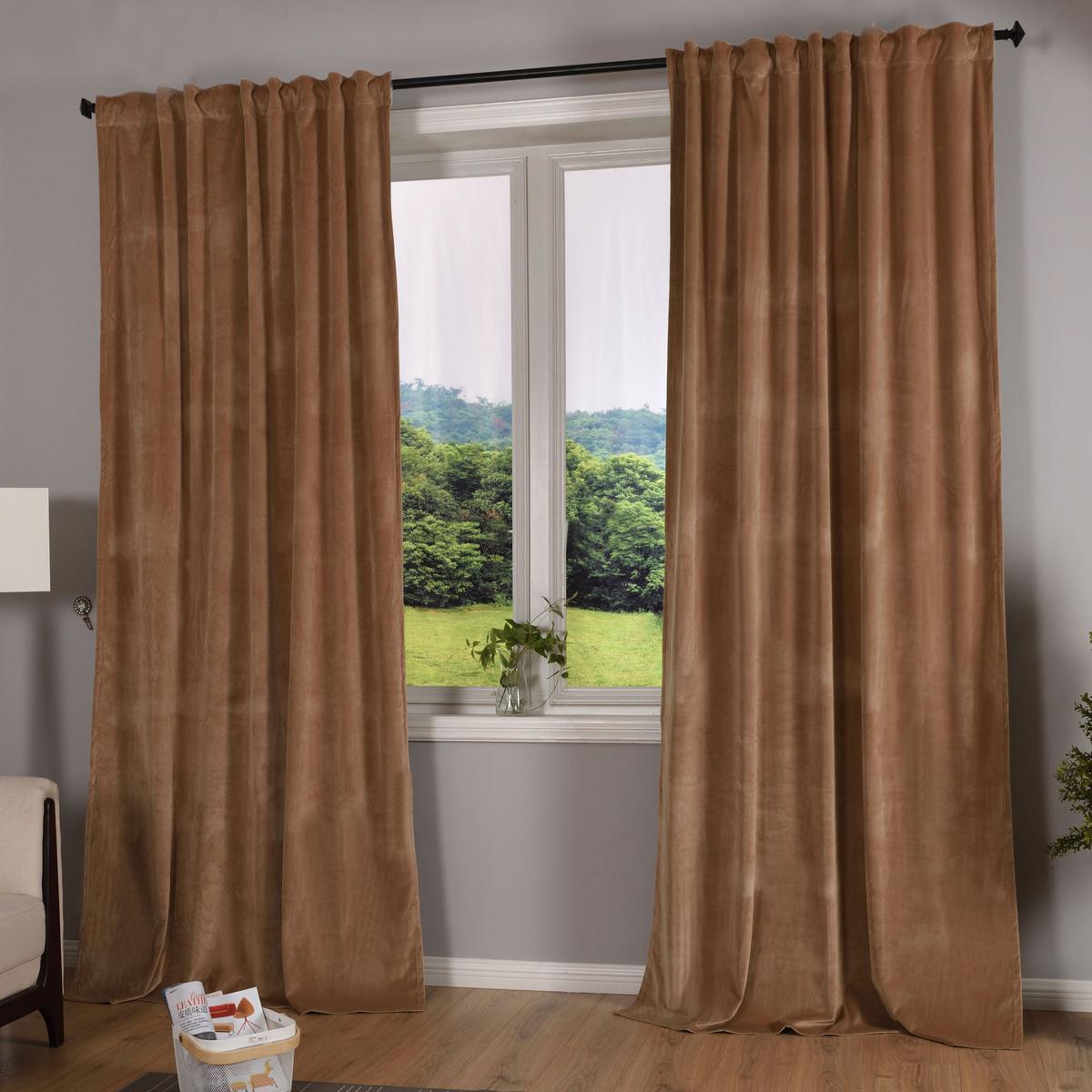 VORHANG 2ER SET MILANO HxB 280x135 cm Sand - Sandfarben, Textil (135/280cm) - Gardinenbox
