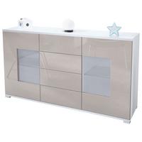 SIDEBOARD Grömitz Sandgrau Hochglanz - Sandfarben, Holzwerkstoff (138.5/75.5/35cm) - Vladon