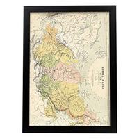 POSTER Karte Von Russland A3 Schwarzer Rahmen - Schwarz, Papier (29.7/5/42cm) - Nacnic