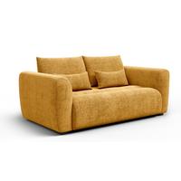 SOFA SORENO 3-Sitzer, gelb - Gelb/Schwarz, Holz/Textil (214/94/114cm) - Wozimo