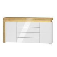 SIDEBOARD Teo Weiß und Holz - Weiß, Holzwerkstoff (158/82/43cm) - Petits-meubles