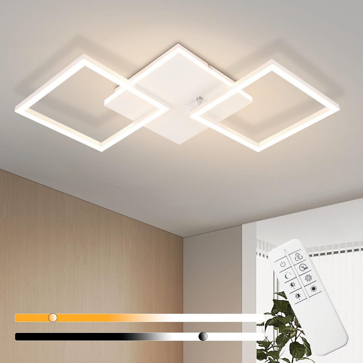 LED-DECKENLEUCHTE Malsom 62.8/29.5/7.4 cm - Weiß, Metall (29.5/62.8/7.4cm) - Nettlife