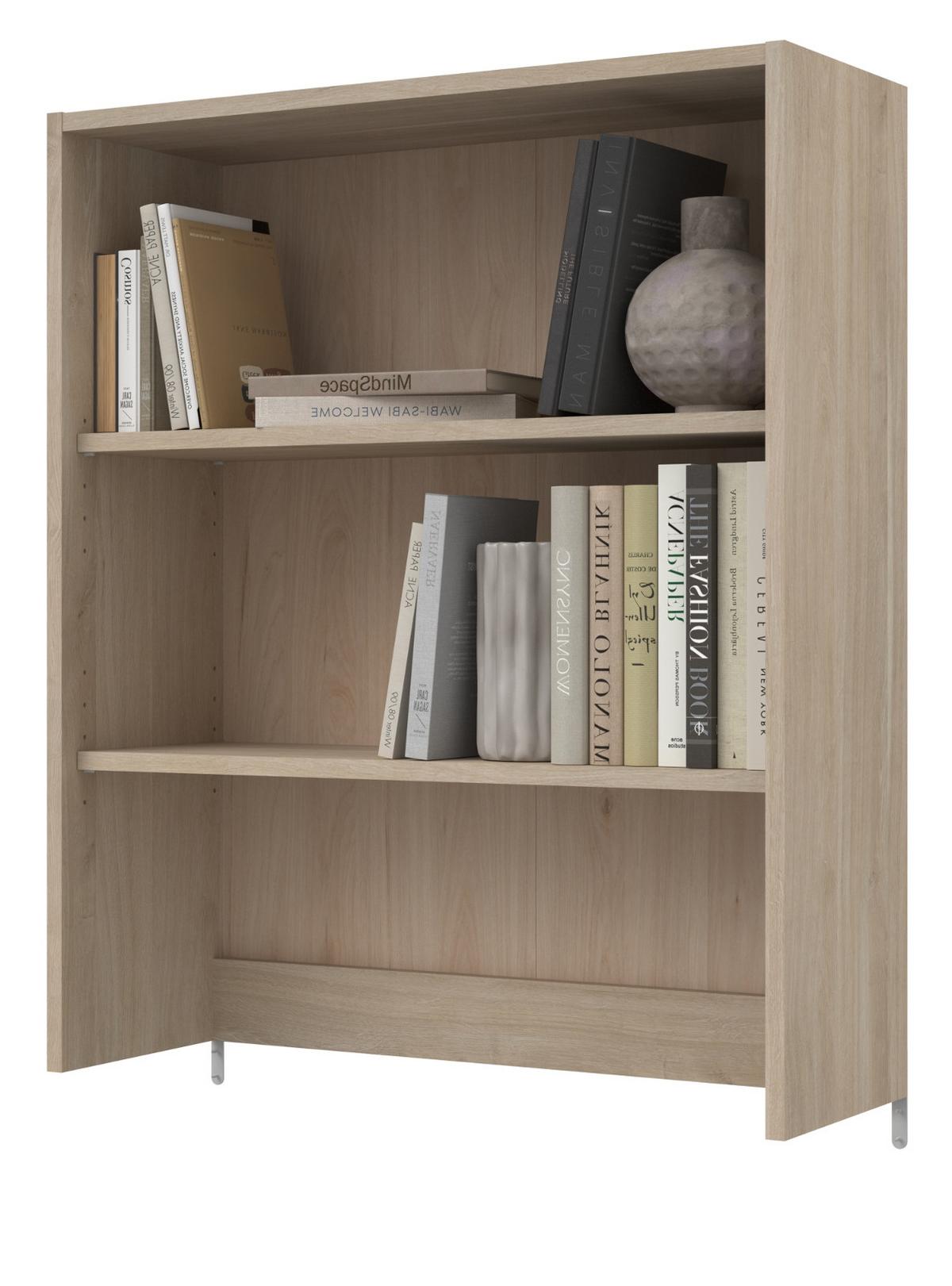 BÜROMÖBEL-SET Eiche, weiß, Kombination mit Schreibtisch, Container und Stauraumregal - Eichefarben/Schwarz, Holzwerkstoff/Kunststoff (80/150/104cm) - Parisot Meuble