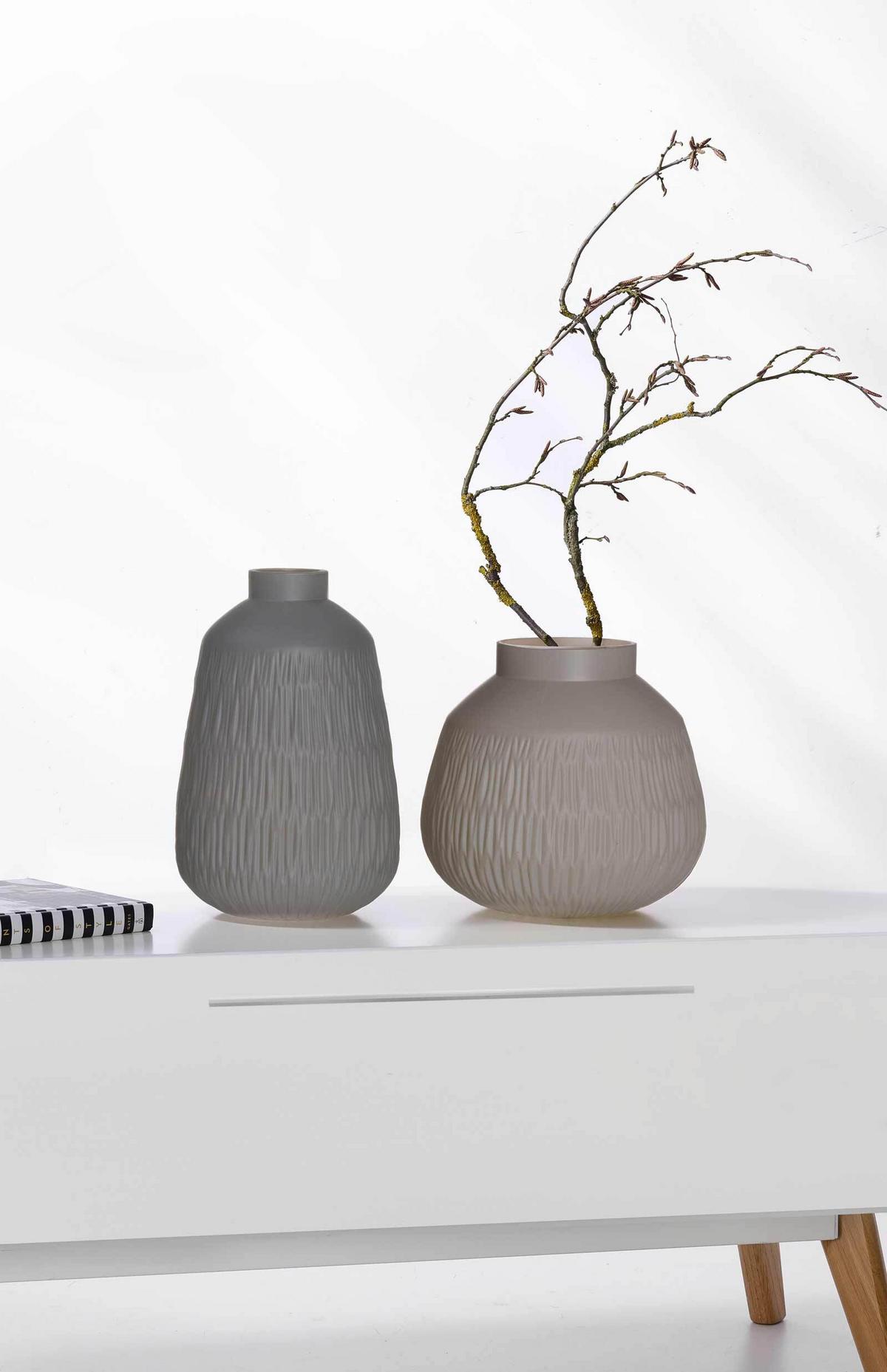 VASE Anja grau 32,5 cm - Grau, Glas (21.5/32.5cm) - Ritzenhoff Breker