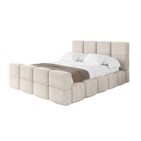 POLSTERBETT mit Bettkasten und Lattenrost, Bett mit Kopfteil, Boxbett ohne Matratze, Doppelbett mit Stauraum - NATA-Z 120x200 Beige - Beige, Holzwerkstoff/Textil (120/200cm) - ALTDECOR