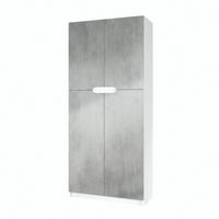 BÜROSCHRANK Logan Fronten in Beton Oxid Optik - Hellgrau, Holzwerkstoff (82/184/37cm) - Vladon