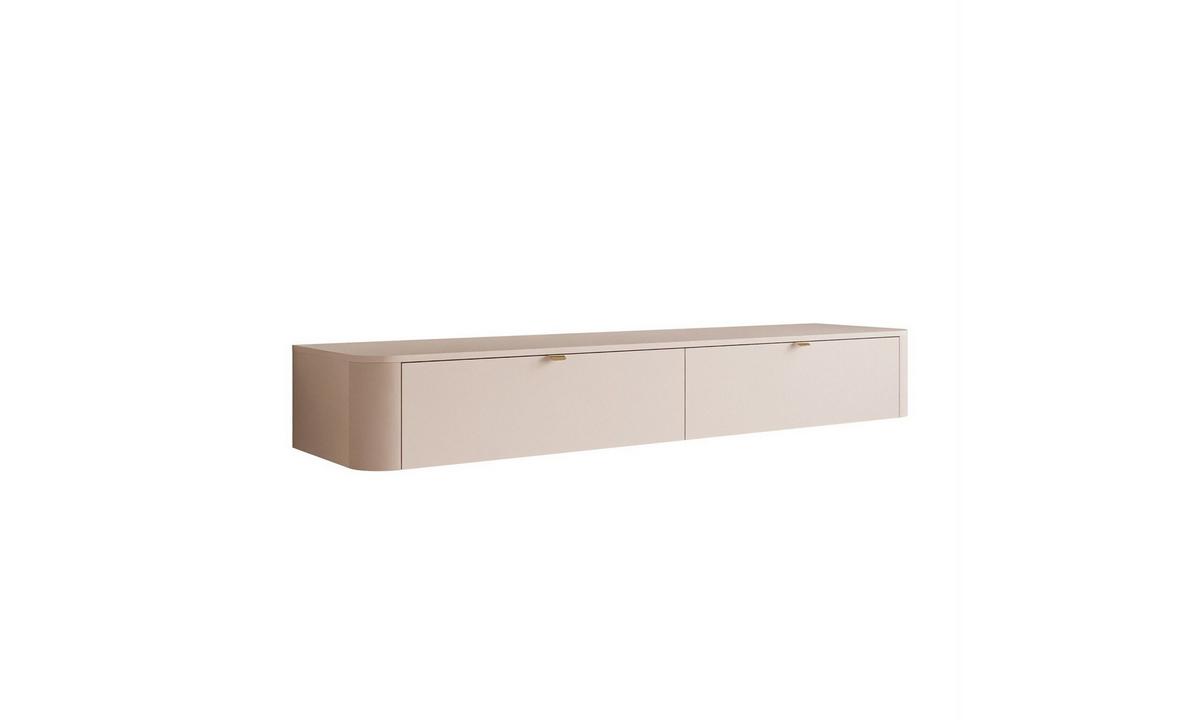 TV-SCHRANK SAGE 180/40/27 cm Kaschmir hängend Griffe Goldchrom - Kaschmir/Goldfarben, Holzwerkstoff (180/27/40cm) - Lookway