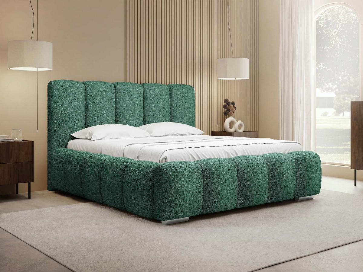 POLSTERBETT Wizko Boucle - Chromfarben/Naturfarben, Holz/Holzwerkstoff (160/200cm) - MIRJAN24