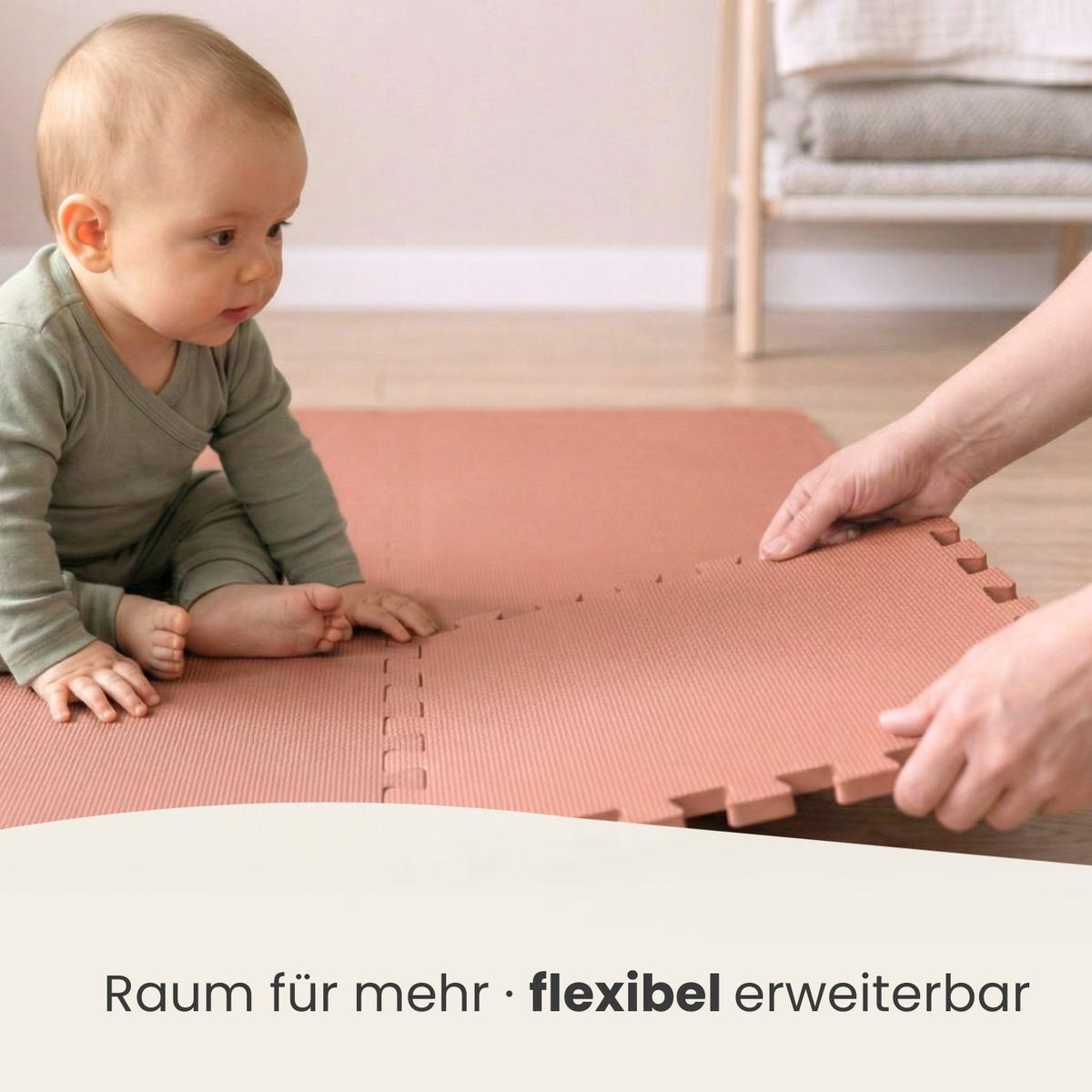 SPIELMATTE mit Rand - 90/90/1 cm Puzzlematte Rosa - Rosa, Kunststoff (30/30cm) - Littletom
