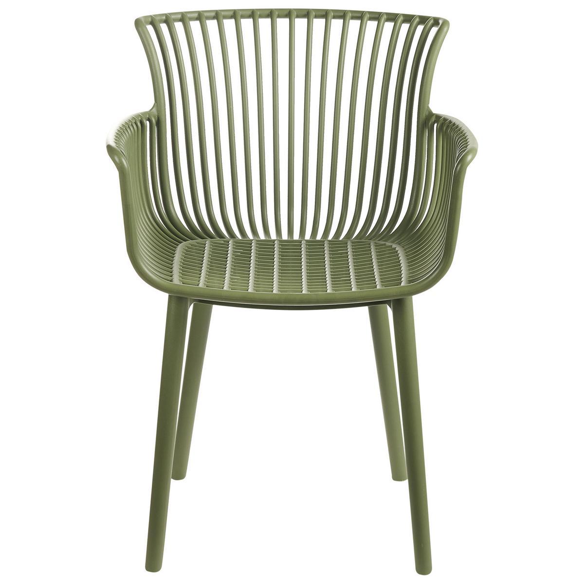 GARTENSTUHL 4er-Set Grün Pesaro - Grün, Kunststoff (58/84/45cm) - Beliani