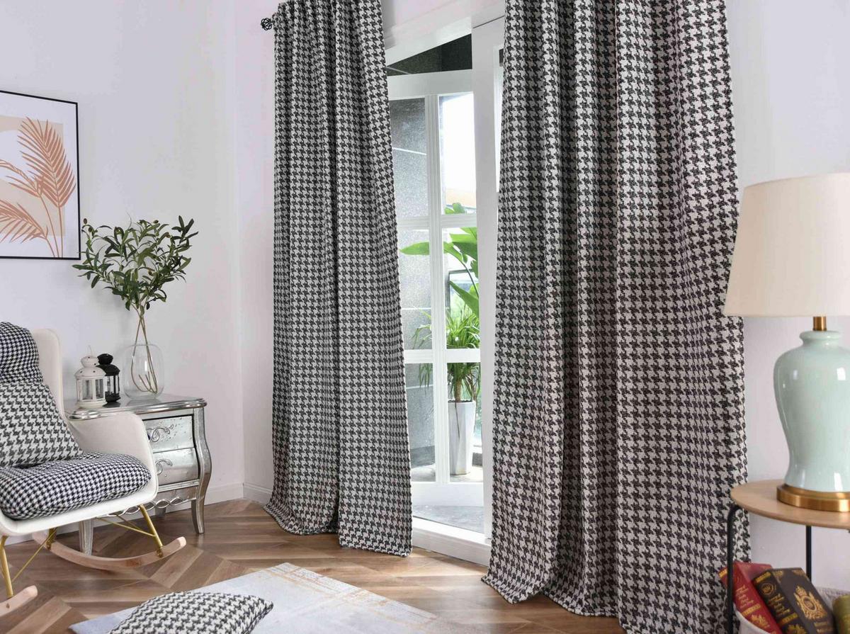 VORHANG 2ER SET PARIS HxB 245x140 cm Creme Schwarz - Creme, Textil (140/245cm) - Gardinenbox