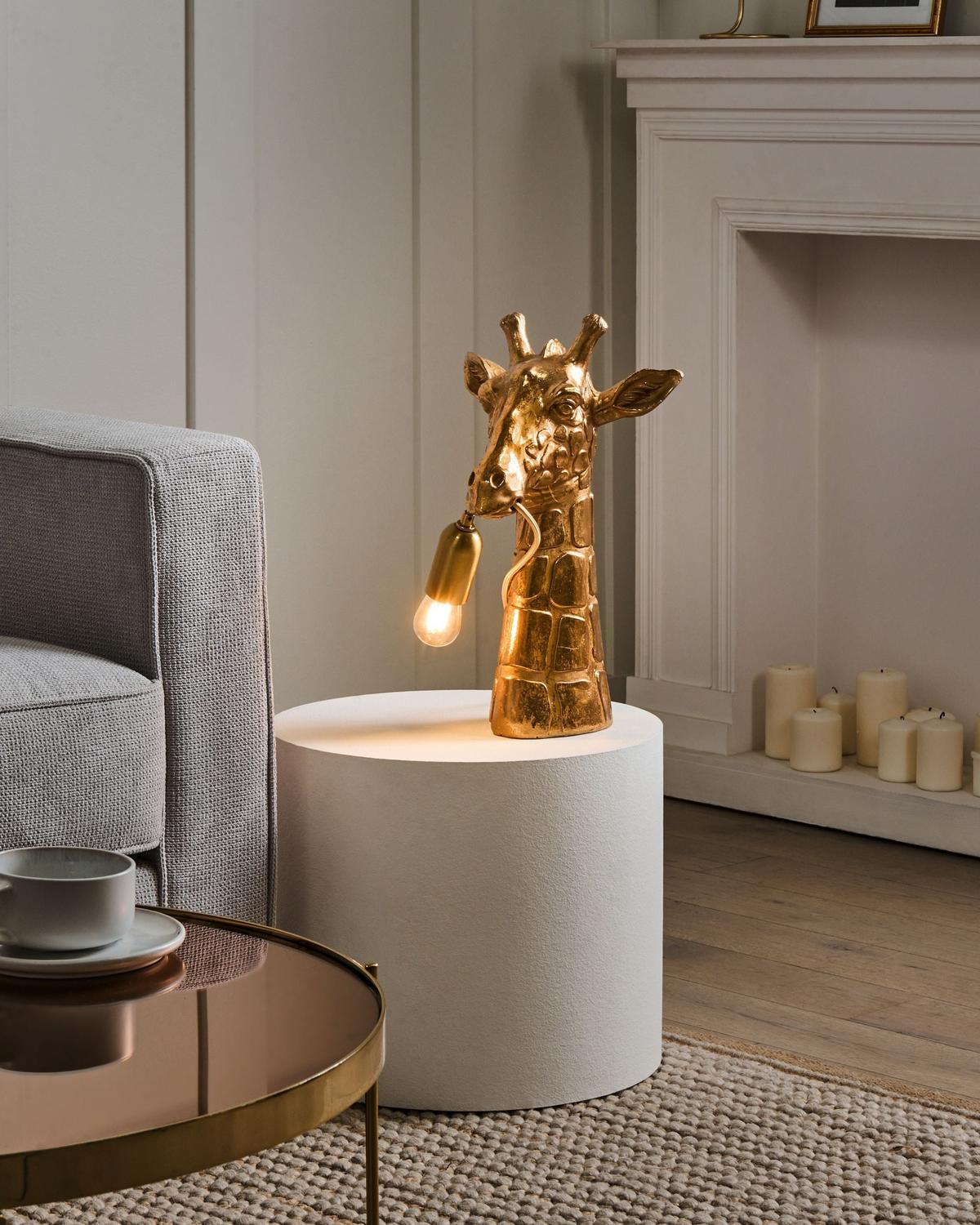 TISCHLAMPE Giraffe Gold Malaika - Messingfarben/Goldfarben, Kunststoff (23/16/40cm) - Beliani