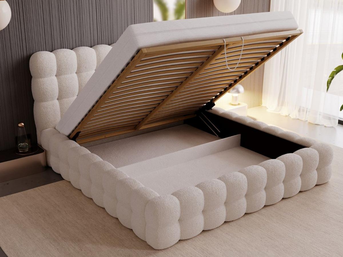 POLSTERBETT Twist 200x200 Beige - Beige/Naturfarben, Holz/Kunststoff (200/200cm) - Graingold