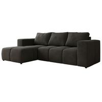ECKSOFA MONIVA Dunkelgrau Velvet - Links - Dunkelgrau/Schwarz, Kunststoff/Textil (164/266cm) - MKS