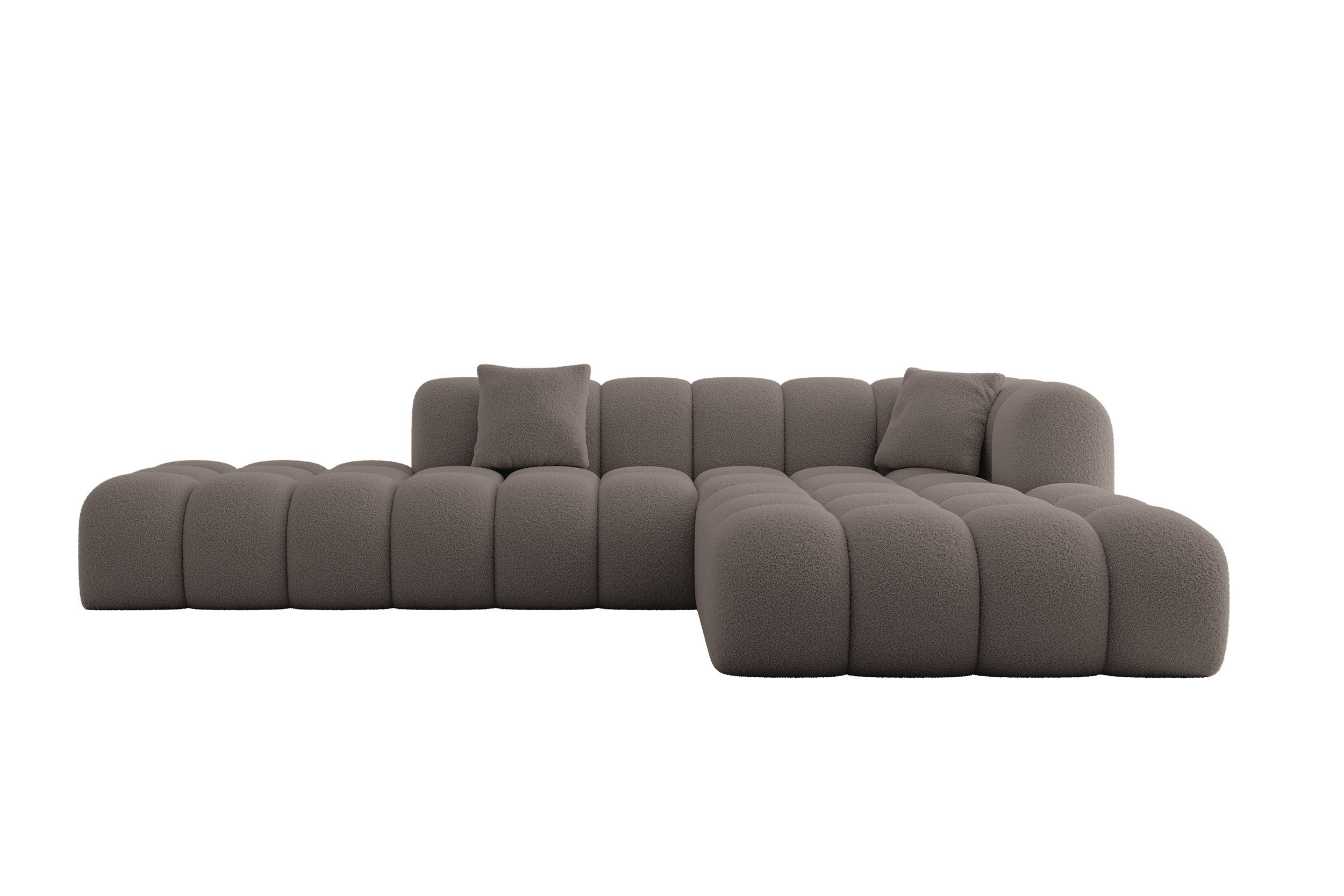 ECKSOFA Ottomane Rechts OLEA-L2 - 289x176x71 cm Braun - Dunkelbraun/Schwarz, Holzwerkstoff/Kunststoff (289/176cm)