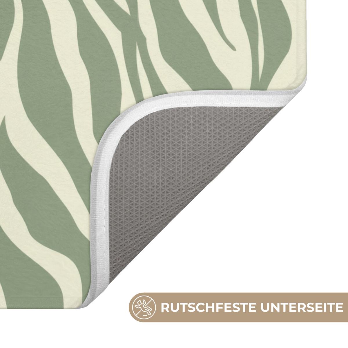 WC-VORLEGER Zebra - Motiv - Grün Toilettenvorleger 55x60 cm - Salbeigrün, Textil (55/1cm) - OnlyWow