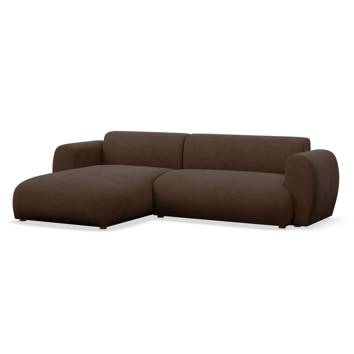 ECKSOFA Emia Braun links - Schwarz/Braun, Kunststoff/Textil (262/156cm) - Selsey