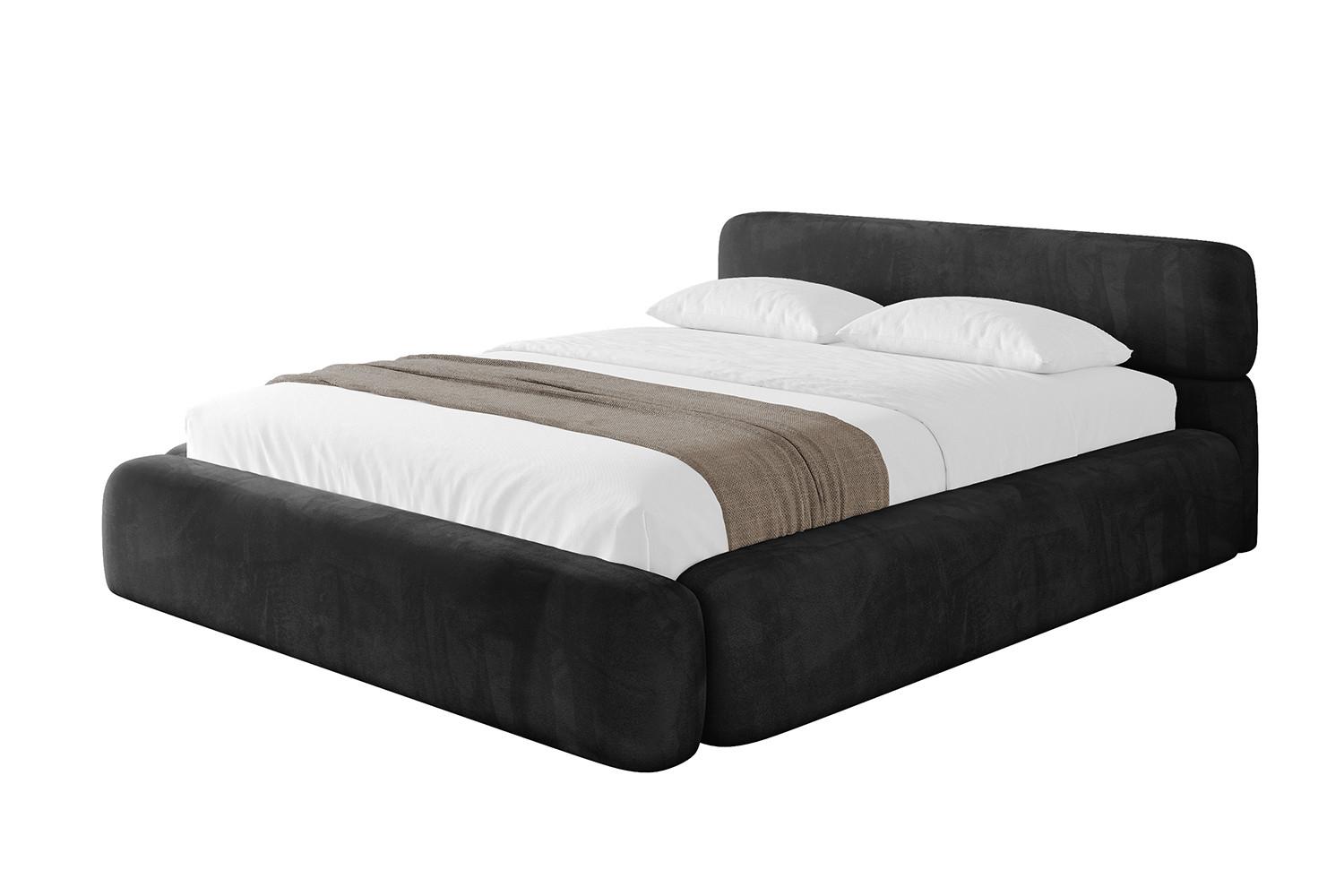 POLSTERBETT mit Bettkasten und Lattenrost, Boxbett ohne Matratze - ENORA-V1 180x200 Schwarz - Schwarz, Holzwerkstoff/Textil (180/200cm) - ALTDECOR