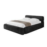 POLSTERBETT mit Bettkasten und Lattenrost, Bett mit Matratze H3/H4 - ENORA-V1 180x200 Schwarz - Schwarz, Holzwerkstoff/Textil (180/200cm) - ALTDECOR