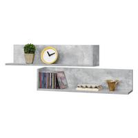 WANDREGAL-SET 2 TLG. Elverum - Grau, Holzwerkstoff (75/16.5/16.5cm) - [en.casa]