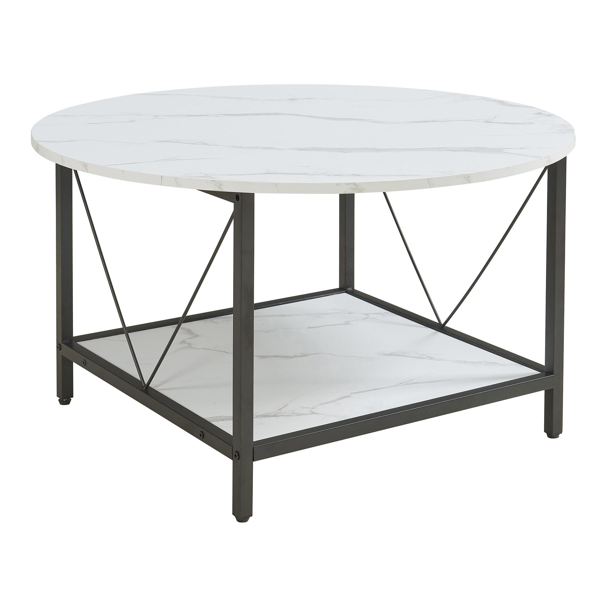 COUCHTISCH Filem 80/46 cm - Weiß, Holzwerkstoff/Metall (80/80/46cm) - [en.casa]