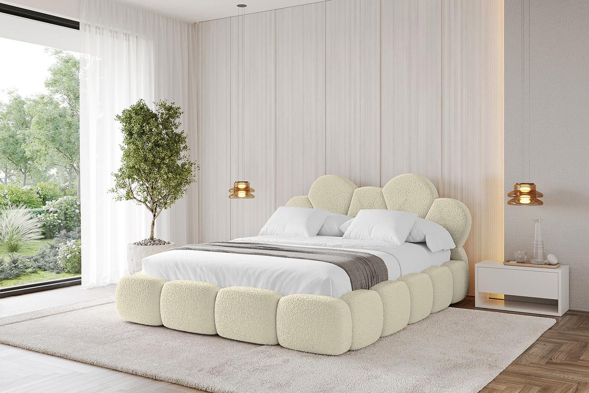 POLSTERBETT mit Bettkasten und Lattenrost, Boxbett ohne Matratze - LANA 180x200 Beige - Taupe, Holzwerkstoff/Textil (180/200cm) - ALTDECOR