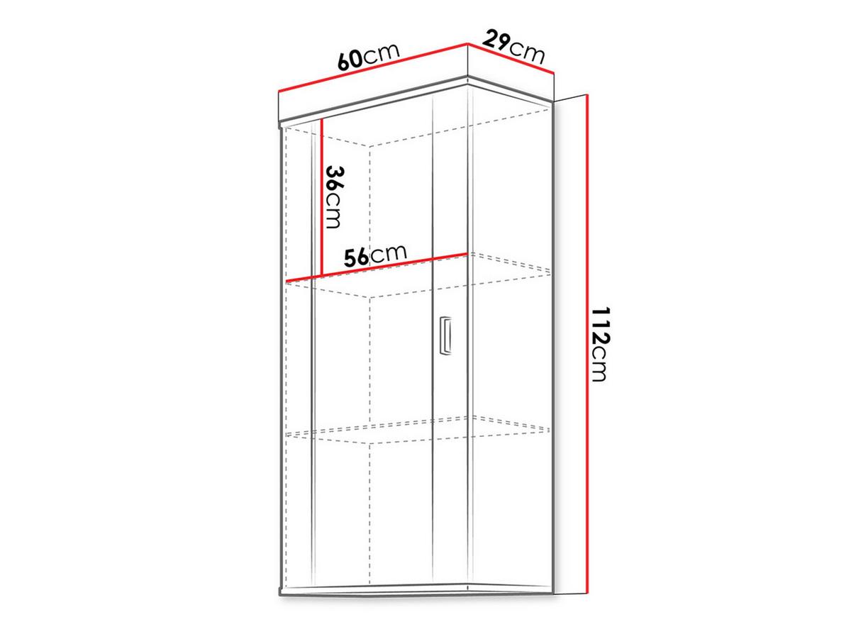 HÄNGEVITRINE Soho S02 - Silberfarben/Schwarz, Holzwerkstoff/Kunststoff (60/116/29cm) - MIRJAN24