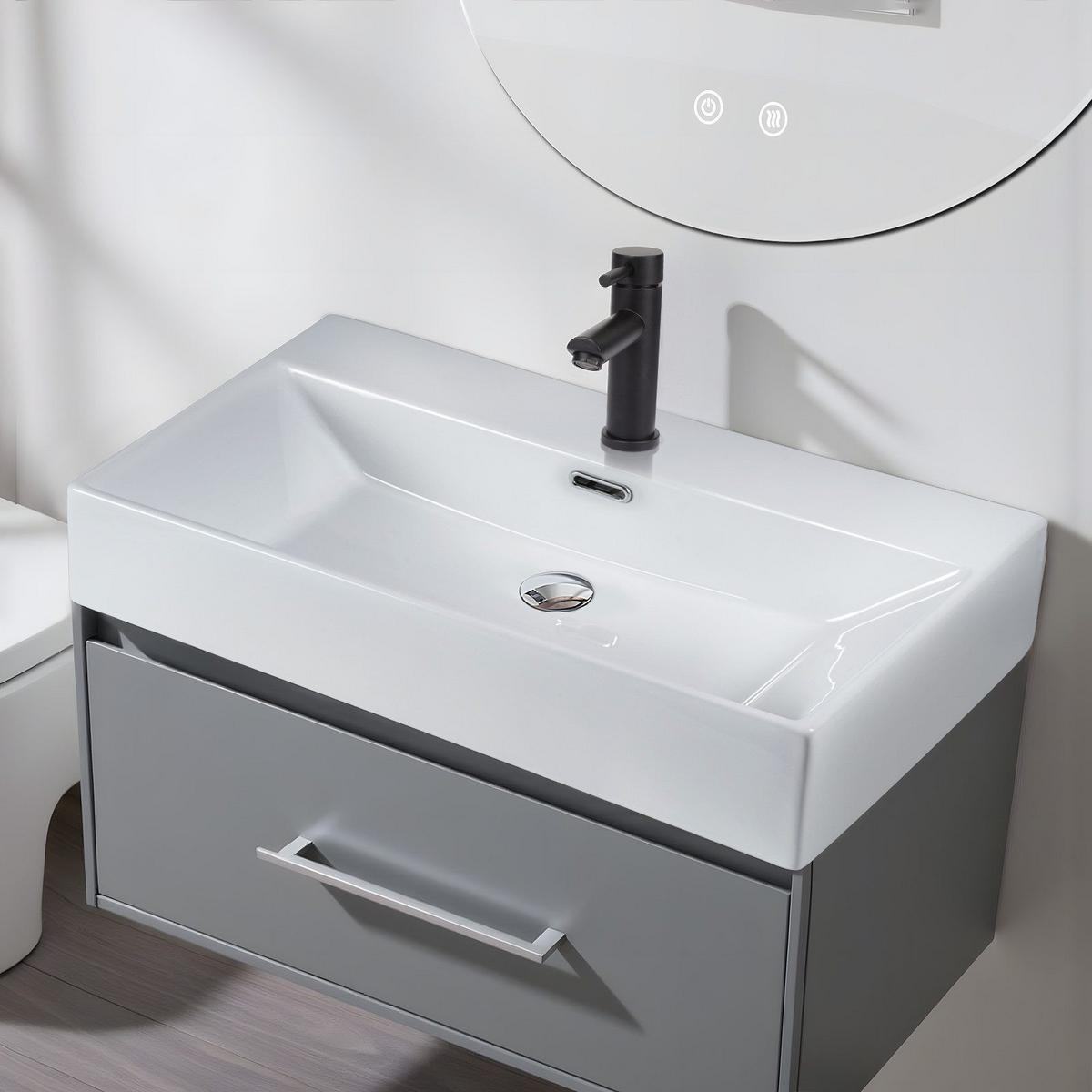 WASCHBECKEN Bayreuth II 51/42/15cm - Weiß, Keramik (42/15/51cm) - Nettlife