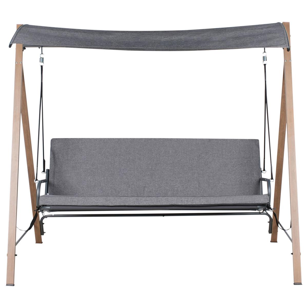 HOLLYWOODSCHAUKEL Metall Grau Bonagia - Dunkelgrau/Braun, Metall (194/172/136cm) - Beliani