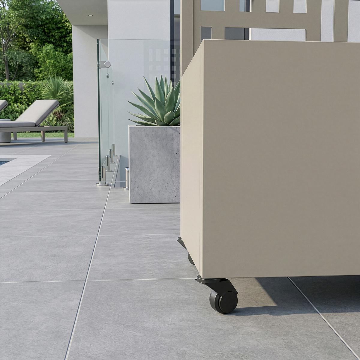 BLUMENKASTEN mit Trennwand Bernalda - Beige, Metall (82/190/38cm) - casa.pro