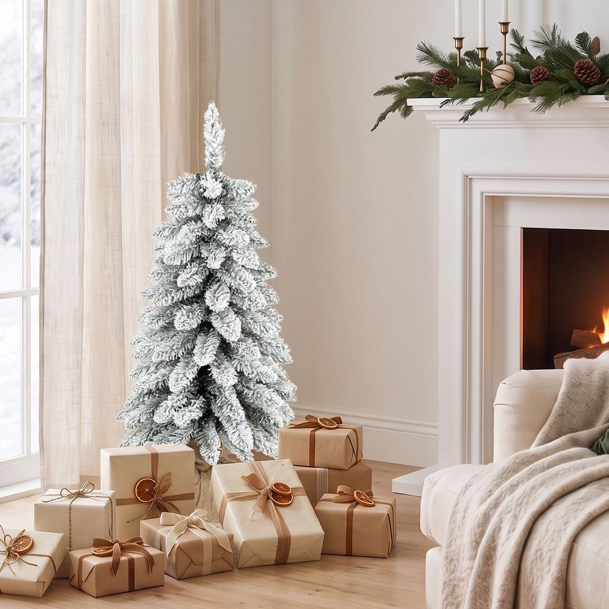 KÜNSTLICHER-WEIHNACHTSBAUM PVC Weiß - Weiß, Kunststoff (90cm) - HOMCOM