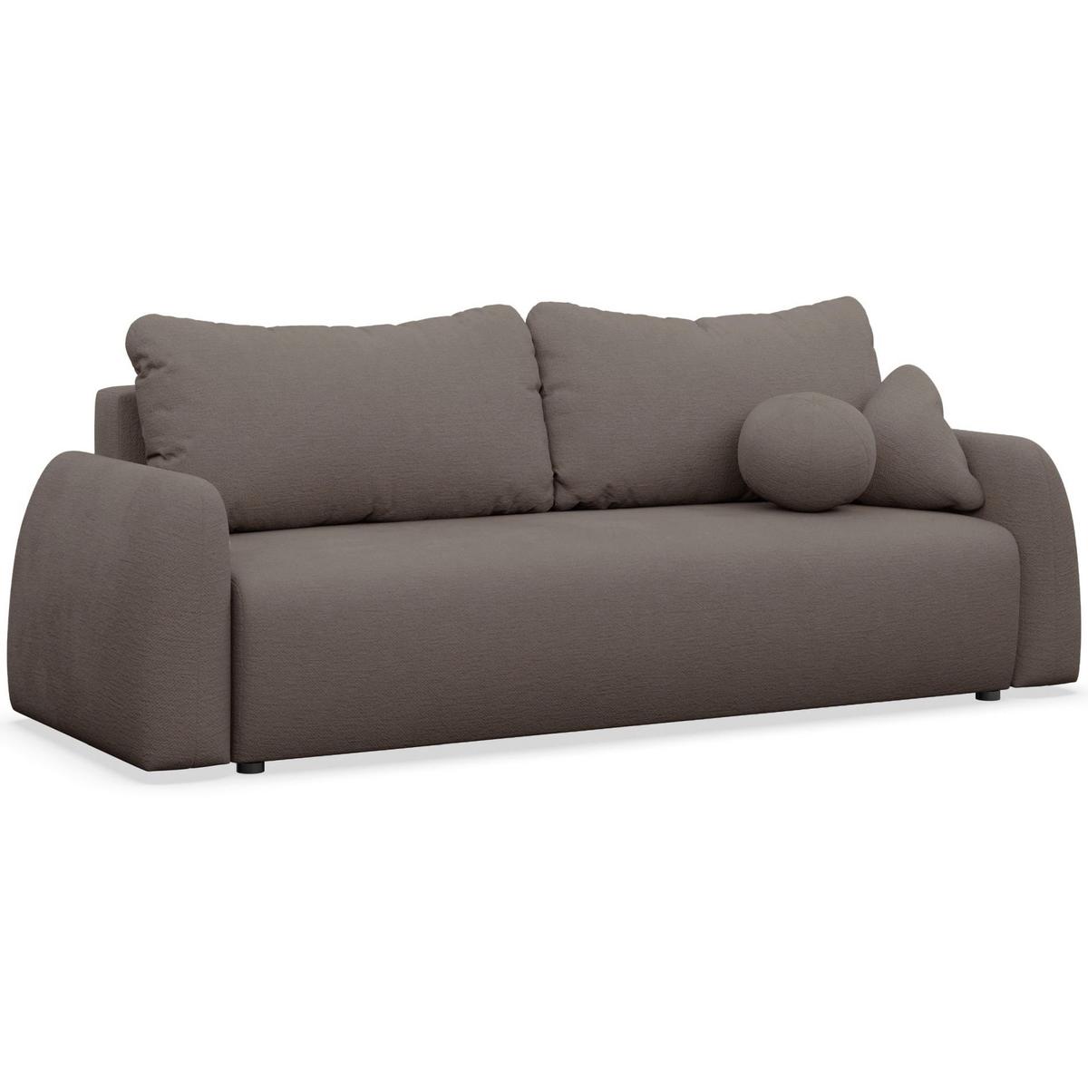 3-SITZER SOFA Nubelle Braun Chenille-Bezug, wasserabweisend - Schwarz/Braun, Kunststoff/Textil (244/85/93cm) - Selsey