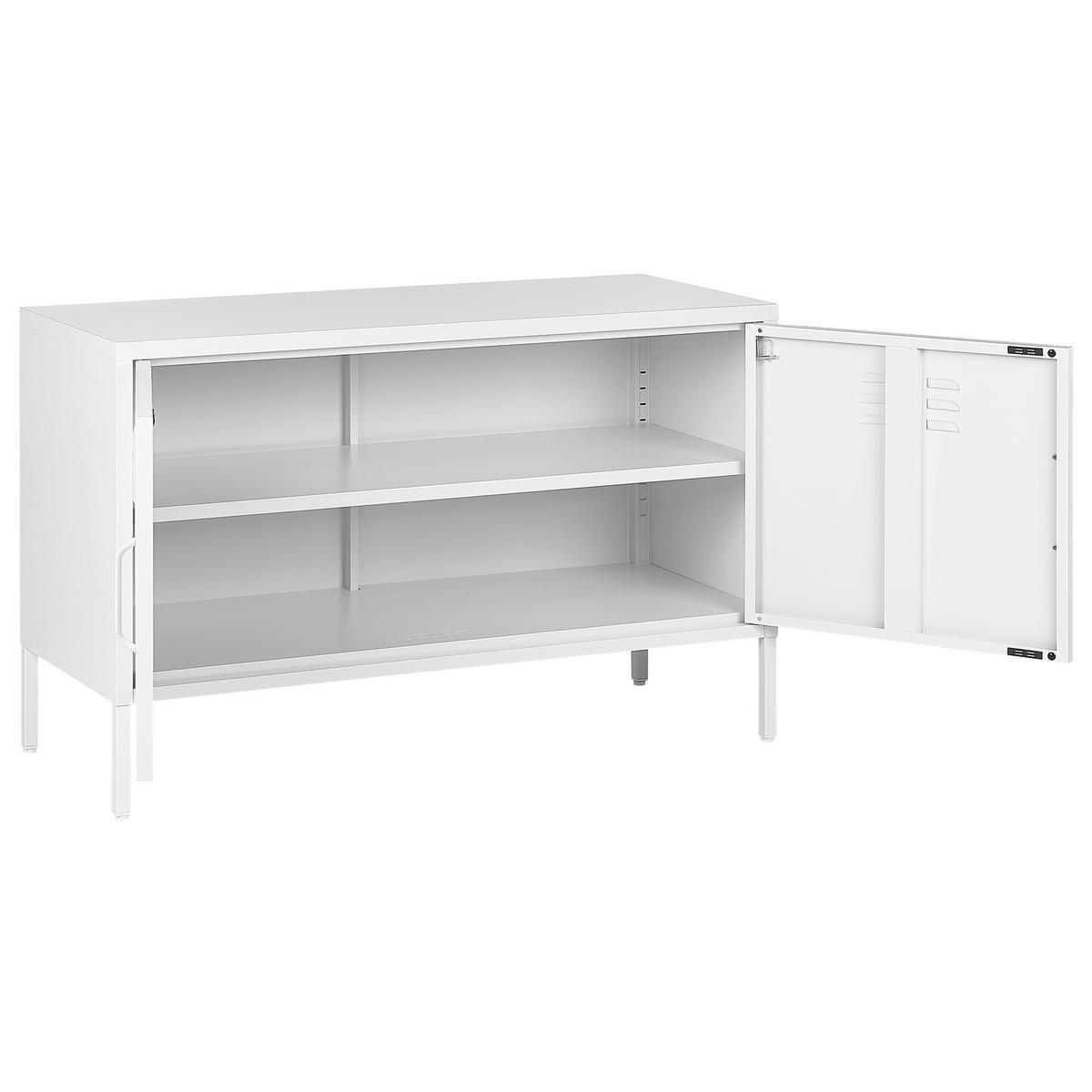 BÜROSCHRANK Weiß Uria - Weiß, Metall (100/65/40cm) - Beliani