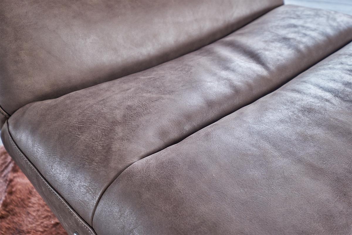 SESSEL ELEKTRISCH VERSTELLBAR CINE Taupe Leder Relaxfunktion - Taupe/Schwarz, Leder/Metall (87/93/106cm) - KAWOLA