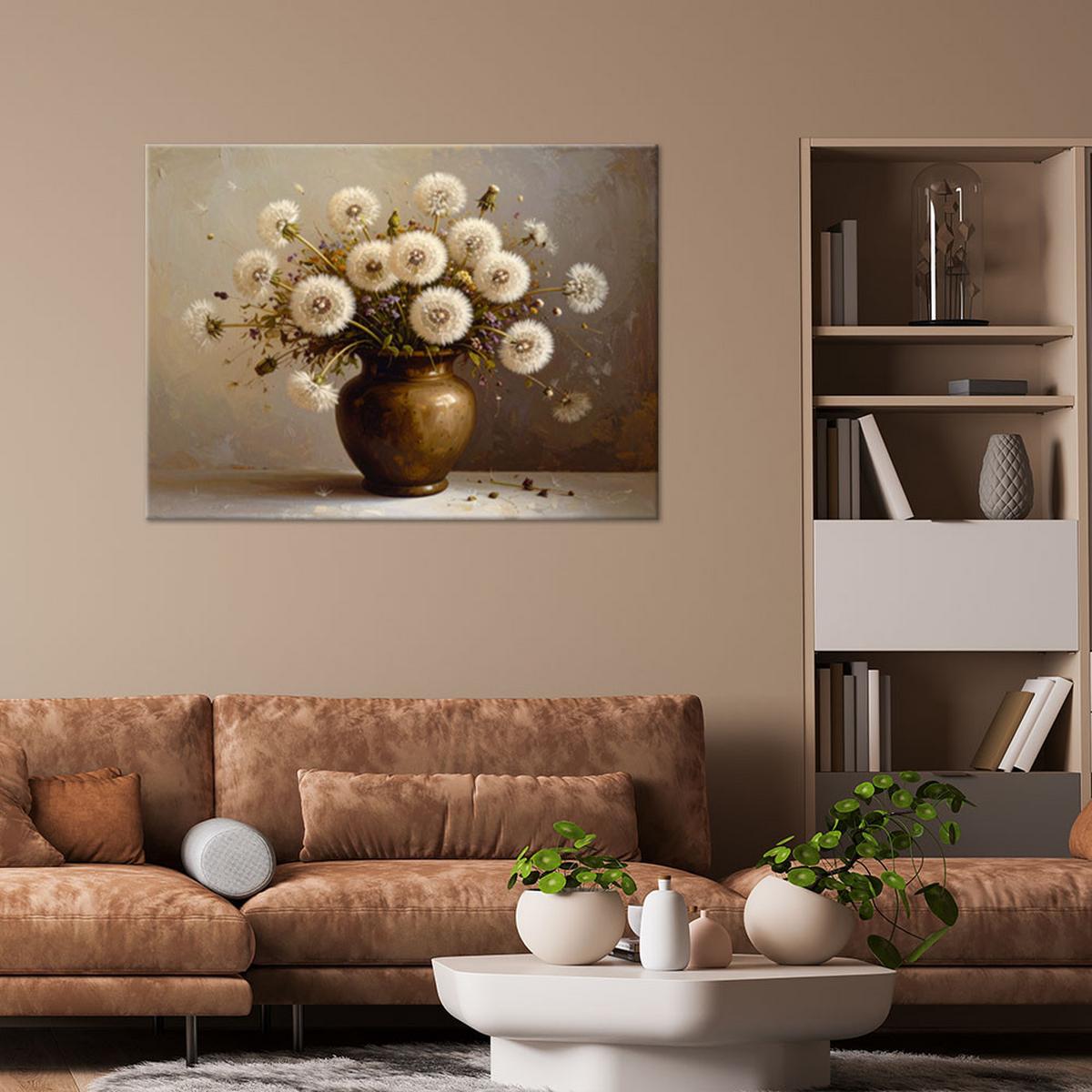 LEINWANDBILD Blumen 60x40cm - Beige, Textil (60/40cm) - Feeby