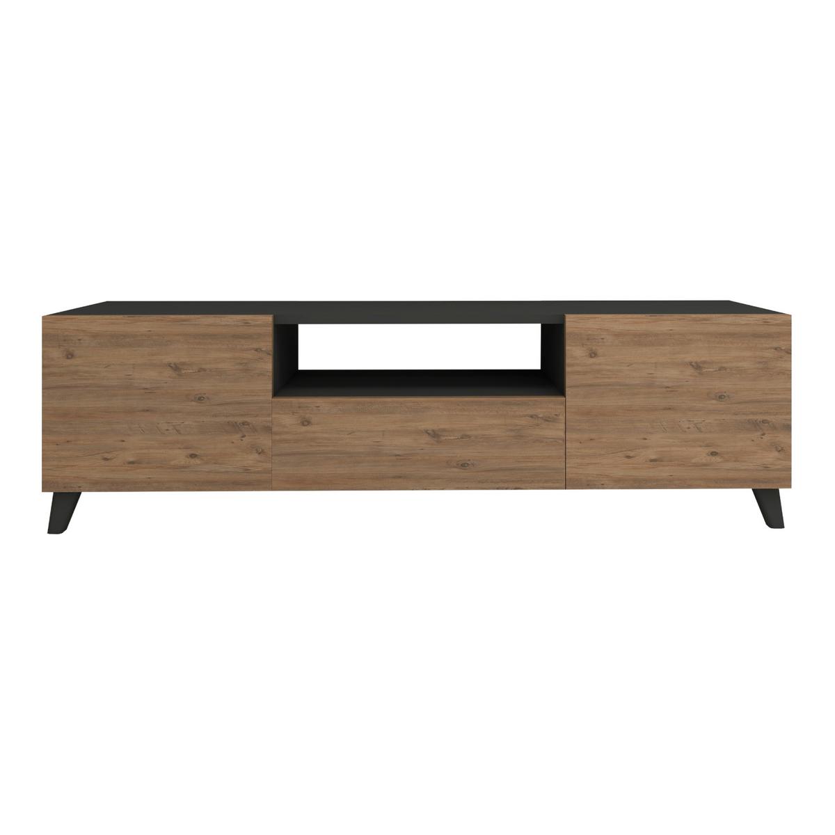 LOWBOARD Torsby - Eichefarben, Holzwerkstoff/Kunststoff (140/46/30cm) - [en.casa]