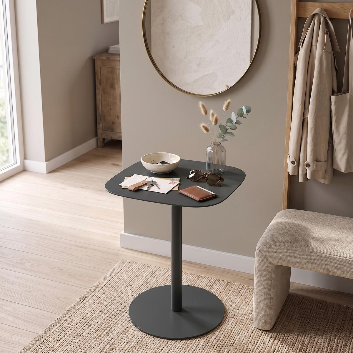 BEISTELLTISCH Nastätten - Schwarz, Metall (40/40/50cm) - [en.casa]
