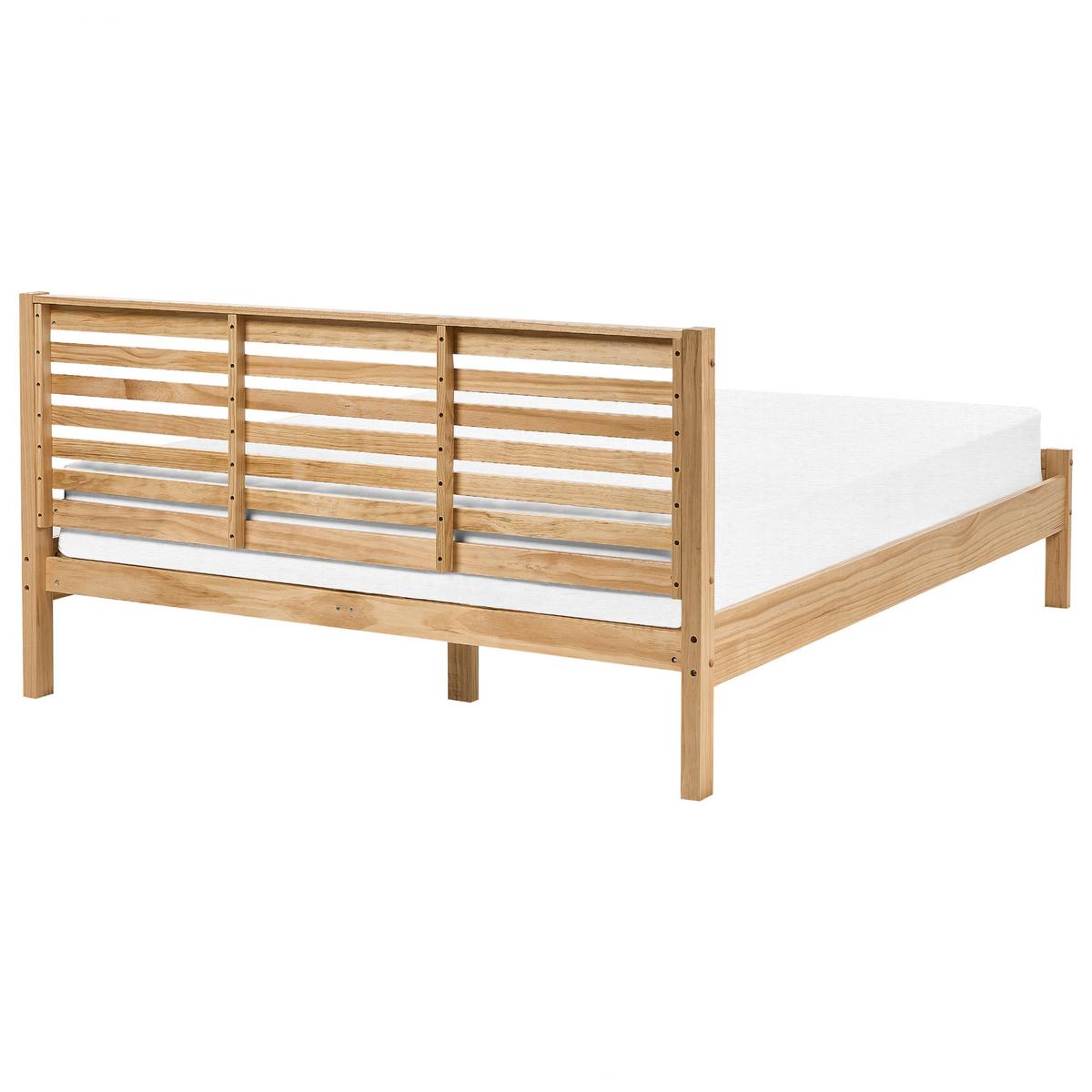 HOLZBETT 160/200cm Heller Holzfarbton Carnac - Hellbraun, Holz (160/200cm) - Beliani