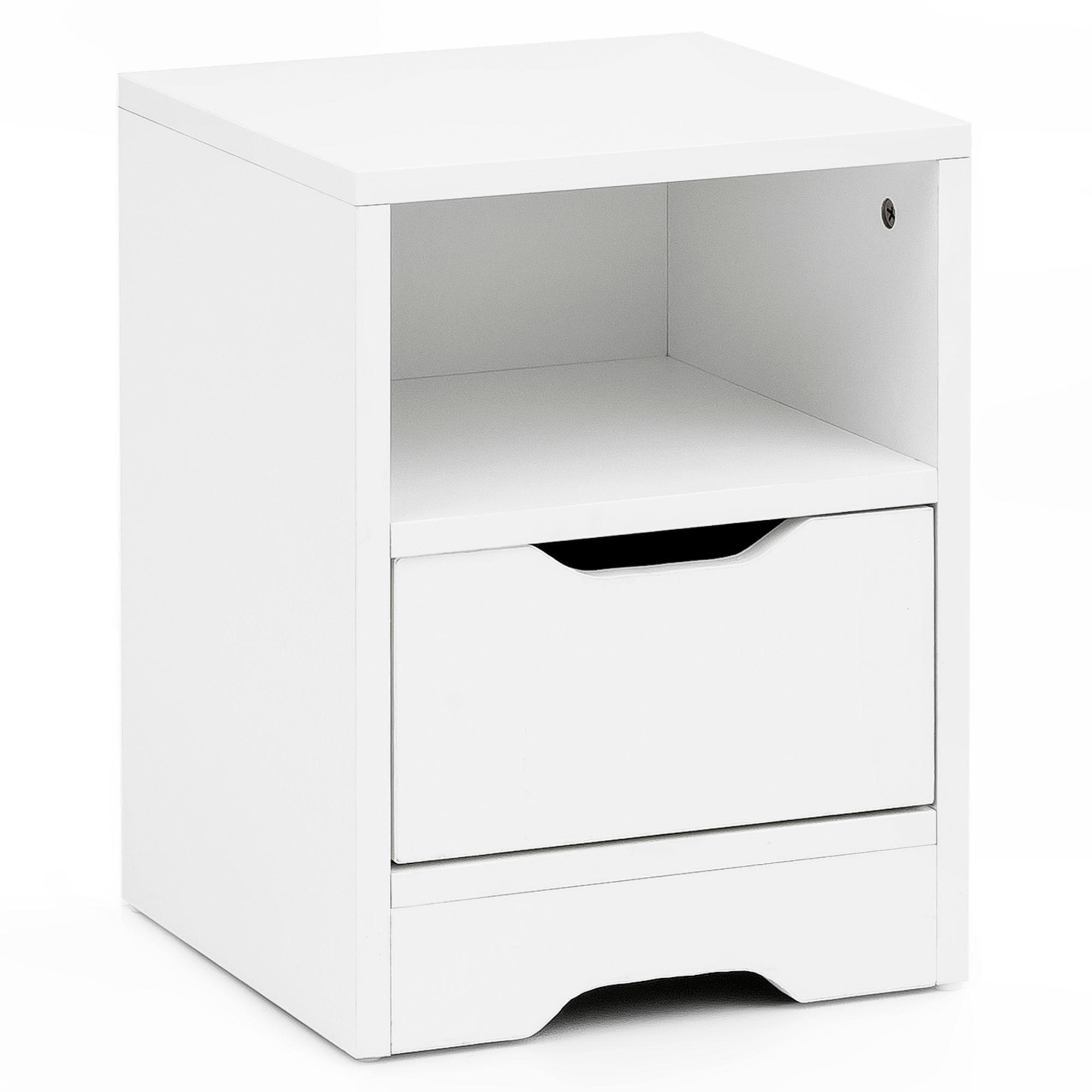 NACHTTISCH Schublade Ablage Modern Klein, Weiß 31x31x43 cm - Weiß, Holzwerkstoff (31/43/31cm) - KADIMA DESIGN