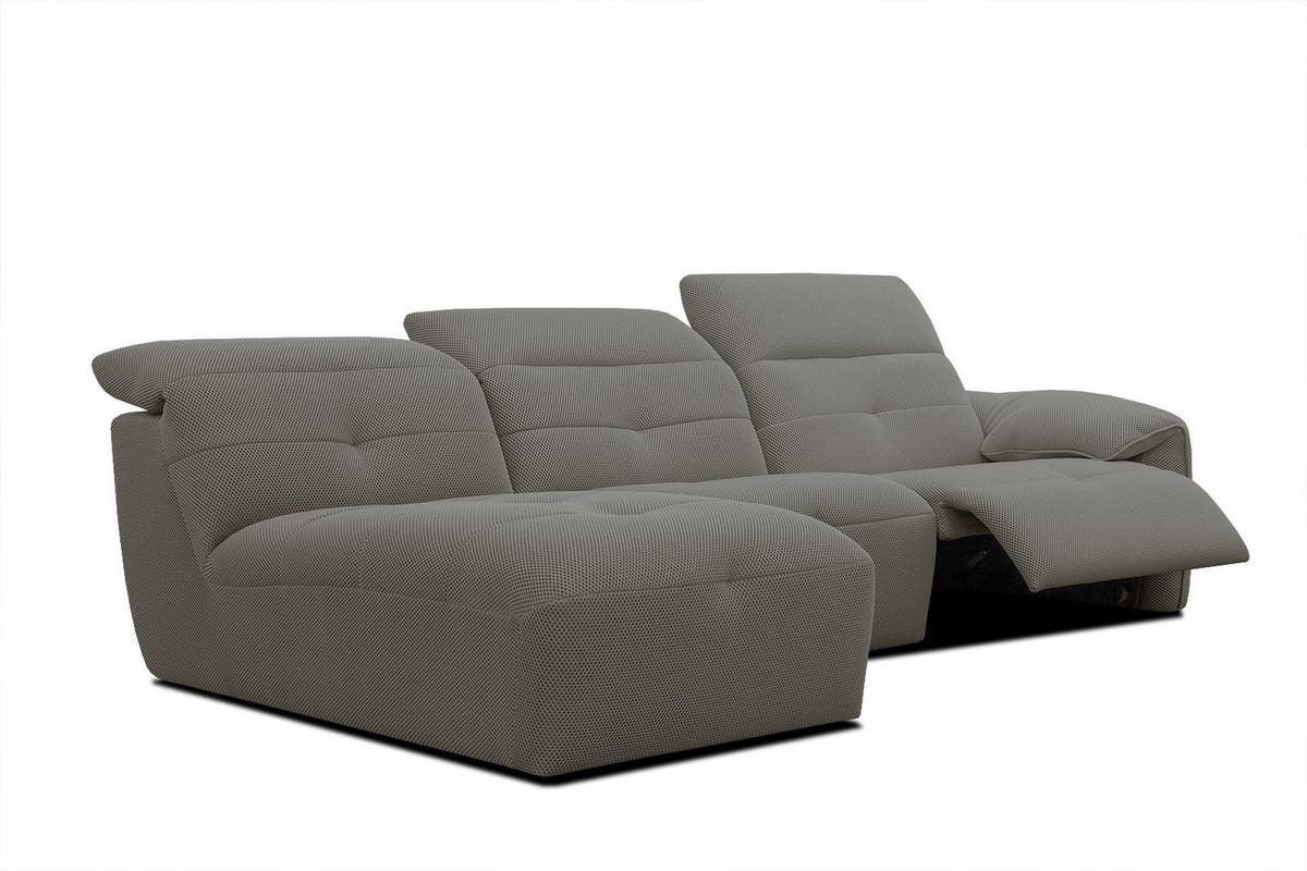 ECKSOFA TRENTO 4-Sitzer mit 1 Relaxfunktion, taupe - Taupe/Schwarz, Holzwerkstoff/Kunststoff (165/262cm) - Wozimo