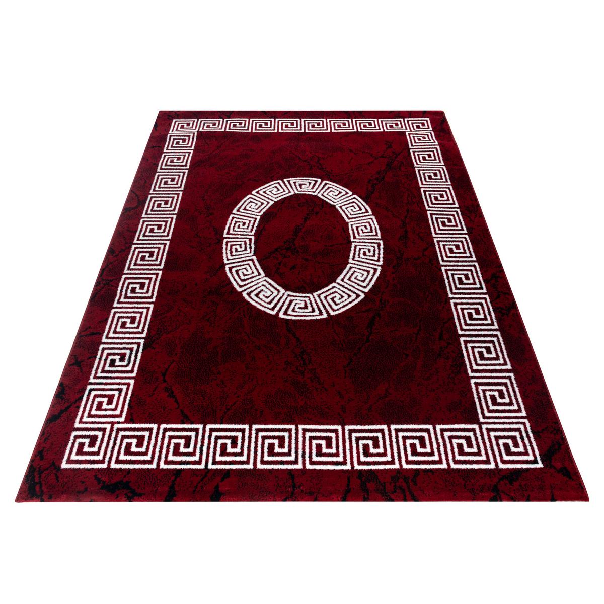 KURZFLORTEPPICH INN, mit Mäander-Muster, Rot, 120 x 170 cm - Rot, Textil (120/170cm) - KADIMA DESIGN