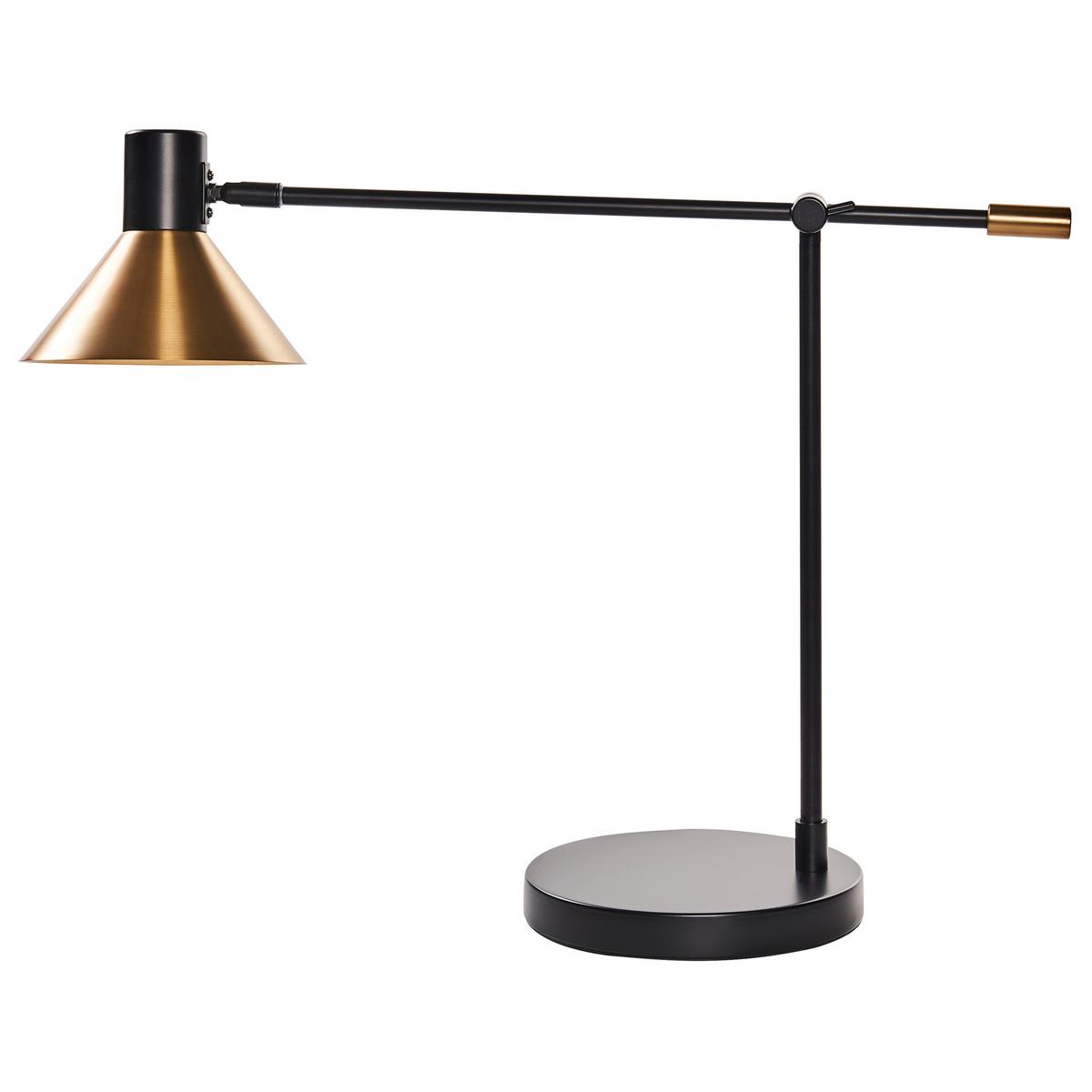 SCHREIBTISCHLAMPE Gold/Schwarz Pinkeen - Goldfarben/Schwarz, Metall (62/21/63cm) - Beliani
