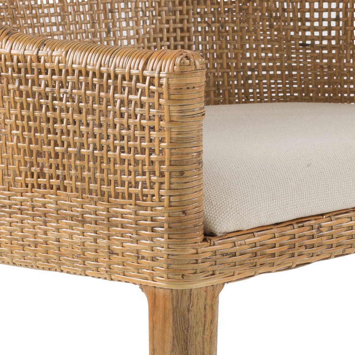 RATTANSTUHL H88 cm 56/88/58 cm - Eichefarben, Textil (58/88/61cm) - Signature
