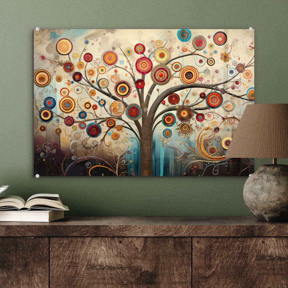 ACRYLGLASBILD Baum - Baum des Lebens - Farbe Wanddeko 60x40 cm - Braun, Glas (60/40cm) - MuchoWow