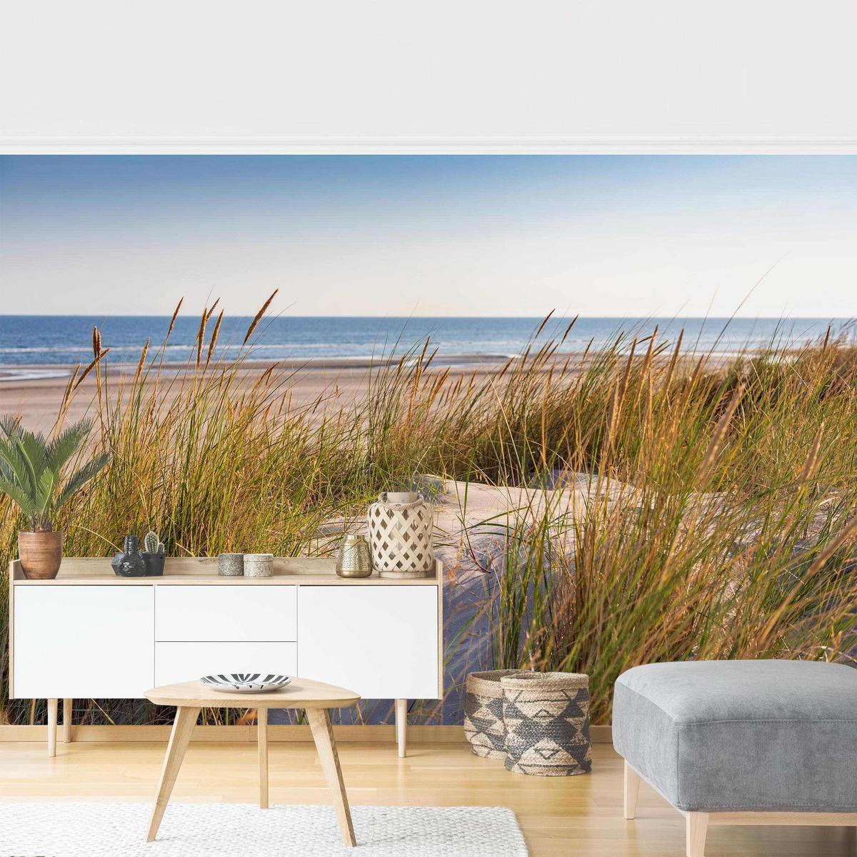 FOTOTAPETE Stranddüne am Meer 288/190 cm - Eichefarben, Papier (288/190cm) - Bilderwelten