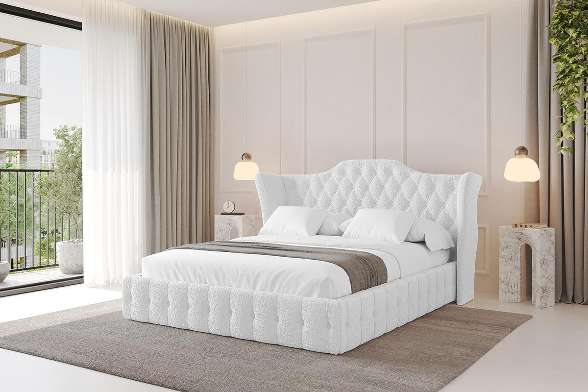 POLSTERBETT mit Bettkasten und Lattenrost, Boxbett ohne Matratze - MODY 120x200 Weiß - Weiß, Holzwerkstoff/Textil (120/200cm) - ALTDECOR
