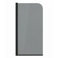 BADEWANNE Torino 1 Teil cm Schwarz mit Rauchglass - 60 x 140 cm - Schwarz, Glas (60/140cm) - Badplaats